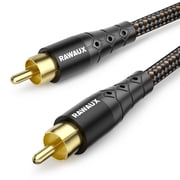 RAWAUX Digital Coaxial Audio Subwoofer RCA Cable for Amplifiers, Home Theater & Hi-Fi Systems (3.3ft/1m, Black)