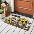 thumbnail image 5 of Rectangle Area Rug 2x3ft,Rustic Retro Wood Plank Bird Washable Carpet Non-Slip Runner Accent Rugs Indoor Floor Mat for Bedroom Living Room Decor,Country Bird Sunflower Pine Cone, 5 of 9