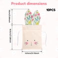 thumbnail image 2 of Ikoopy 10Pcs Easter Fabric Drawstring Bag Reusable Bunny Style Linen Goodie Bag Cute Rabbit Candy Pouch for Snack Candy Party Favor (Green), 2 of 10
