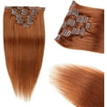 thumbnail image 2 of Aorsher Clip in Hair Extensions Remy Human Hair for Women Silky Straight Human Hair Clip in Extensions 100grams 7pieces 24inch Copper, 2 of 10