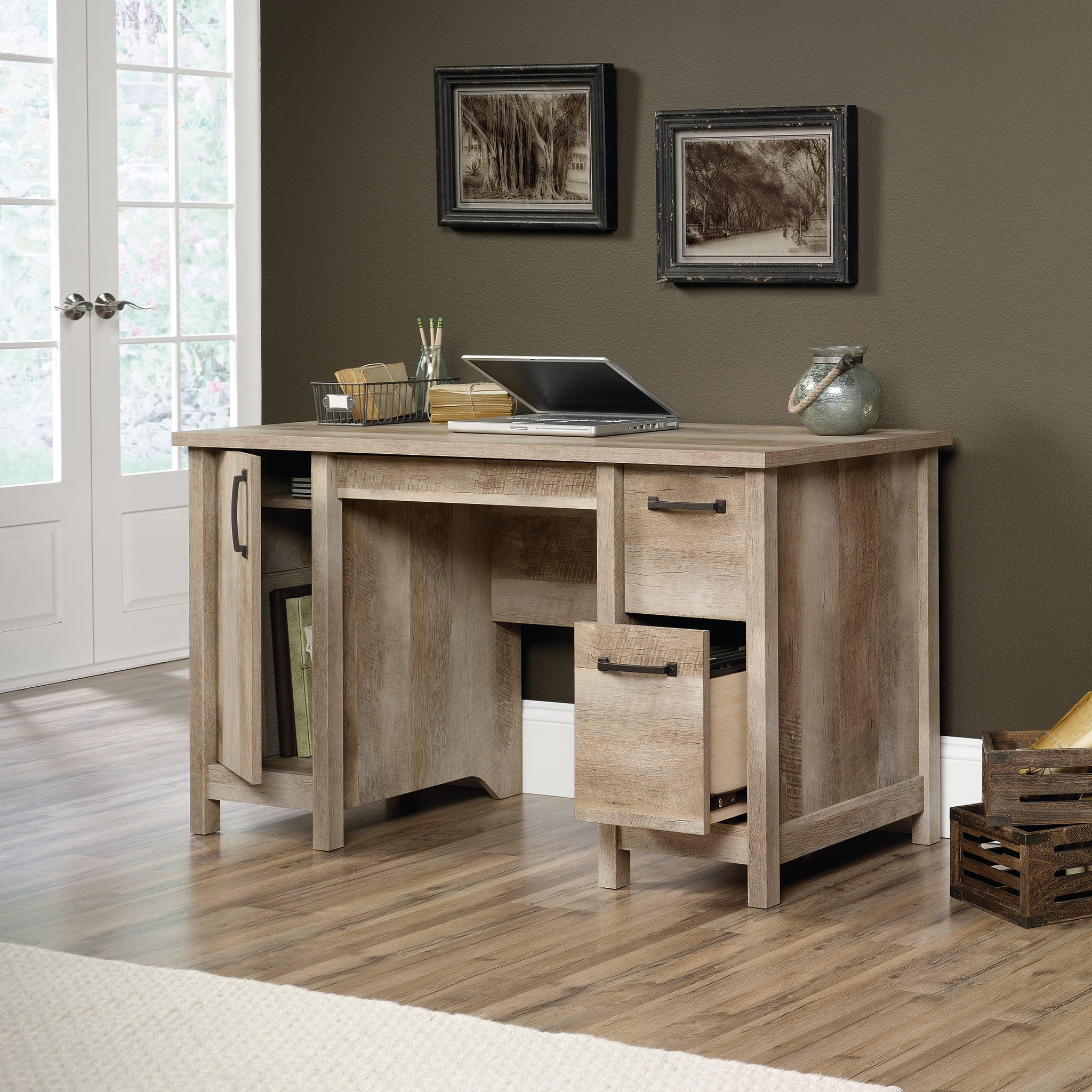 Sauder Cannery Bridge Contemporary Computer Desk Lintel Oak