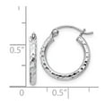thumbnail image 3 of FB Jewels Sterling Silver Rhodium-plated 2mm Diamond Cut Hoop Earrings, 3 of 3
