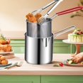 ZYStainless Steel Frying Pot, Frying Pan With Strainer Basket And