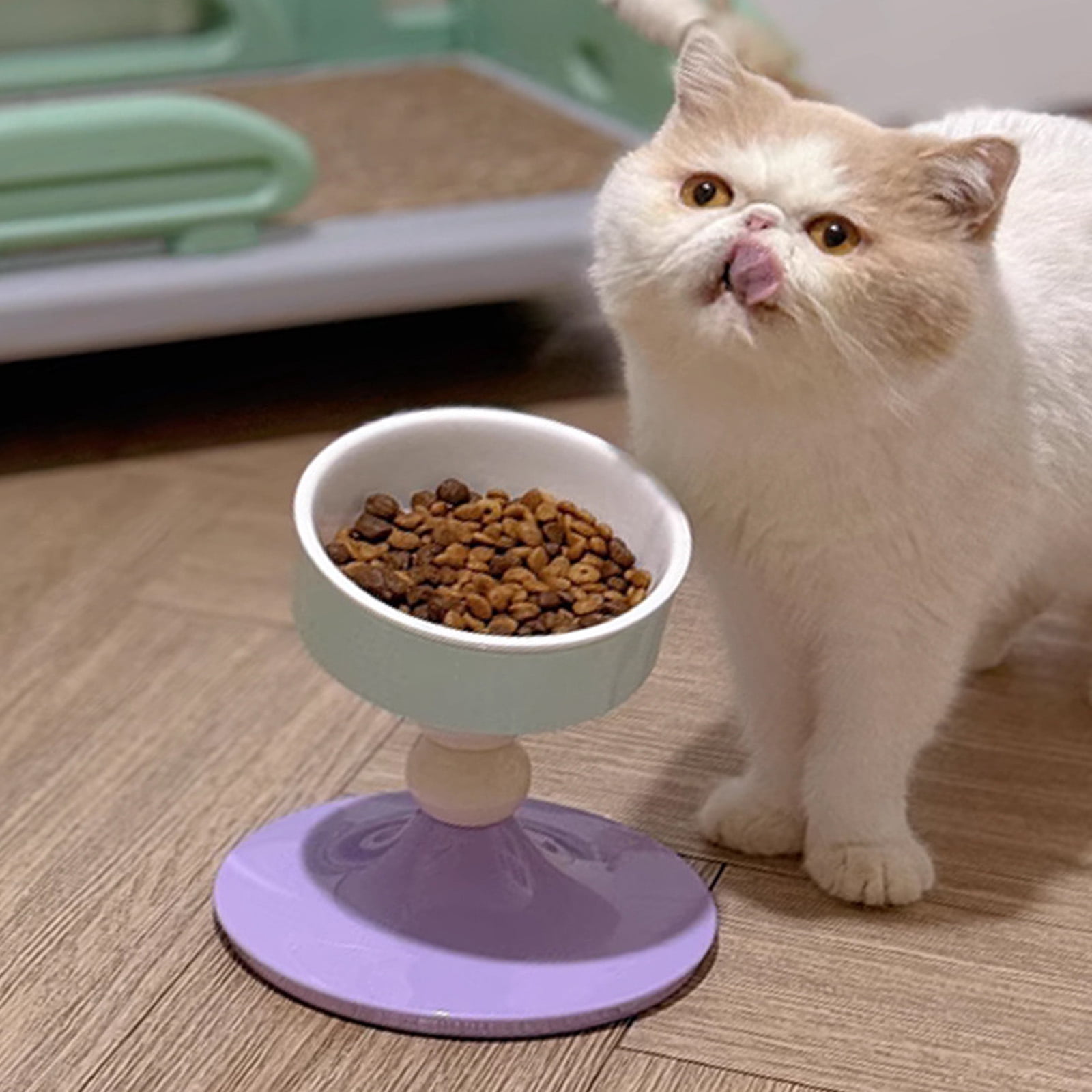 Raised Pet Feeders 3 Adjusting Height Ceramic Water Bowl SlipProof Base Ergonomic Cats Feeding Dish for Daily Use