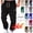 Blue, variant on 2026 Fashion Sweatpants for Men Loose Fit Elastic Waist Drawstring Joggers Pants Causal Beam Feet Baggy Trousers Fall Winter Clothes Dark Gray L