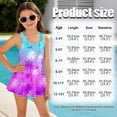 thumbnail image 6 of Uorisanigo Purple Palm Tree One Piece Swimsuits for Girls Polyester and Spandex Fabric Bathing Suit Skirted Back Strap Swimwear Beach Vacation, Size 8-9, 6 of 6