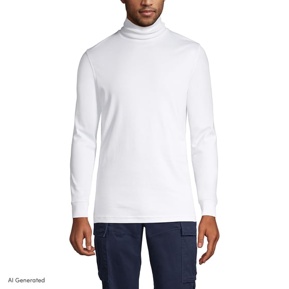 Lands' End Men's American-Grown Supima Cotton Turtleneck Shirt