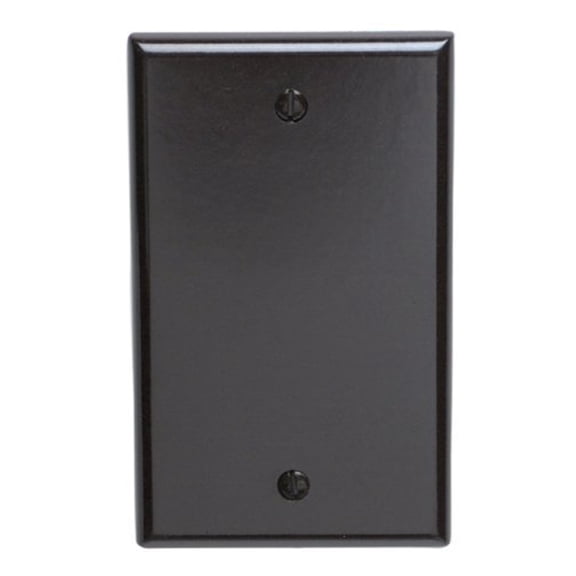 Leviton 1-Gang Blank Wall Plate, Standard Size, Thermoset Plastic, Brown Electrical Wallplate