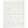 thumbnail image 3 of SAFAVIEH Berber Feride Geometric Shag Area Rug, Cream/Light Gray, 9' x 12', 3 of 12