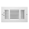 thumbnail image 2 of Truaire C103M 08X04(Duct Opening Measurements) 3-Way Supply 8-Inch by 4-Inch Sidewall or Ceiling Register Grille White, 2 of 2