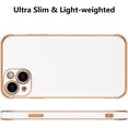 thumbnail image 5 of Case for iPhone 13 6.1" Luxury Plating Edge Case Cover Slim Lightweight Glossy Bling Phone Case Soft TPU Shockproof Bumper Case Electroplated Case,White, 5 of 11