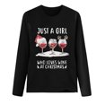 thumbnail image 4 of pimelu Christmas Shirts Clearance Trendy Christmas Shirts Womens Fashion Letter Print Wine Glasses Print Pullover Blouses Plus Size Crewneck Long Sleeve Tee Tops, 4 of 4