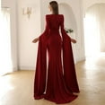 thumbnail image 2 of Missord Split Sleeve Mesh Insert Maxi Prom Dress, 2 of 4