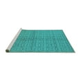 thumbnail image 2 of Ahgly Company Machine Washable Indoor Rectangle Oriental Turquoise Blue Industrial Area Rugs, 6' x 9', 2 of 4