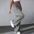 thumbnail image 5 of Women's High Waisted Wide Leg Pants with Pockets - Solid Color Pleated Elastic Loose Fit Casual Trousers, S-2XL, 5 of 8