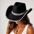 thumbnail image 4 of Adult Sequin Cowboy Hat Western Cowgirl Hat Texan Country Cowboy Hatsfor Women Fancy Dress Accessory,One Size, 4 of 5