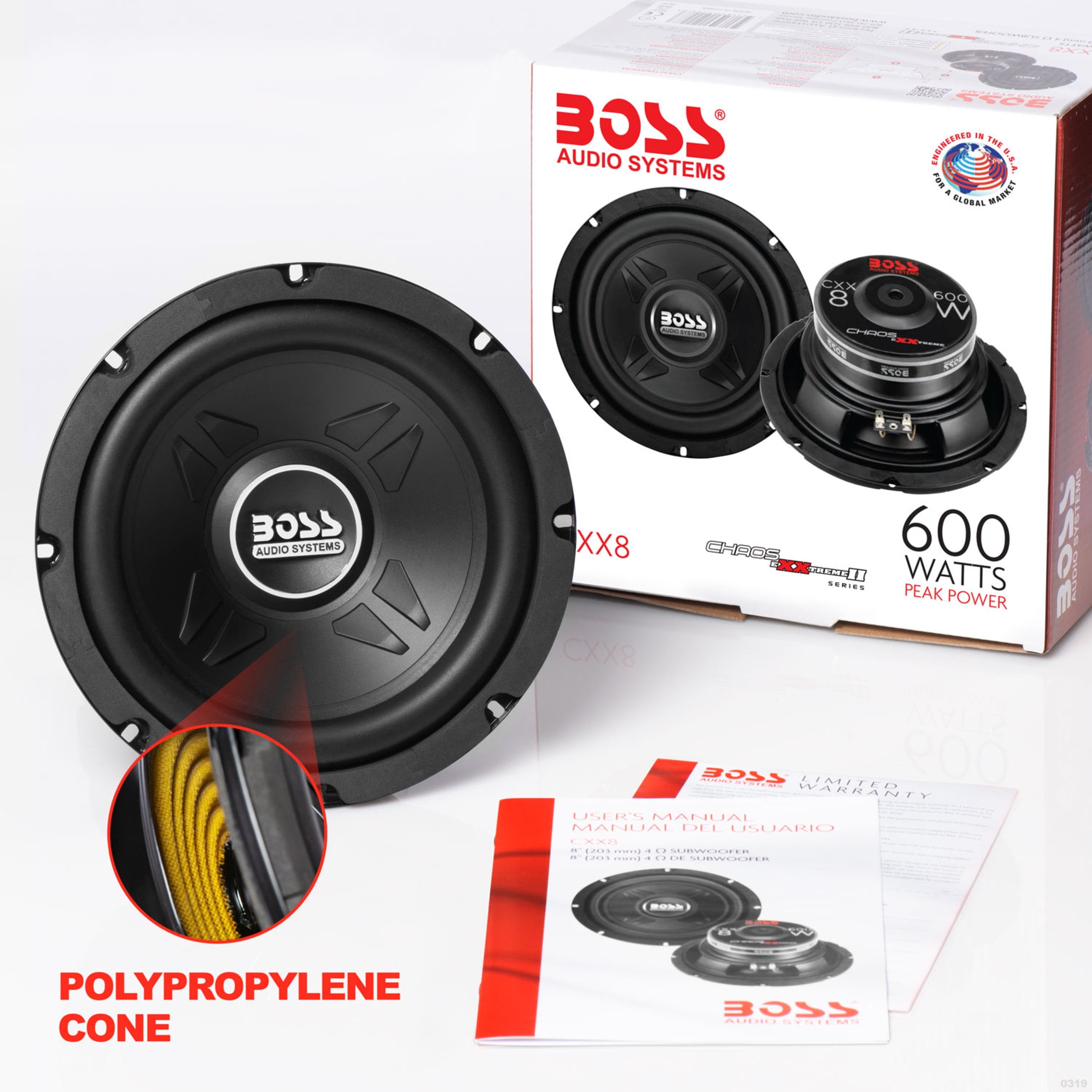Free Shipping! Boss Audio Systems 8 inch Car Subwoofer 600W Max