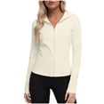 thumbnail image 2 of Women's UPF 50+ Sun Protection Clothing Slim Fits Zip Up Hoodie Long Sleeve Sun Shirt Fishing Hiking Outdoor Sportswear, 2 of 7