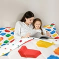thumbnail image 5 of jejeloiu Colorful Building Blocks Full Size Comforter Sets,Geometric Toy Brick Bedding Comforter Set,Rainbow 3D Block Bedding Sets For Girls Boy,Breathable Home Decor Reversible,3-Piece, 5 of 8