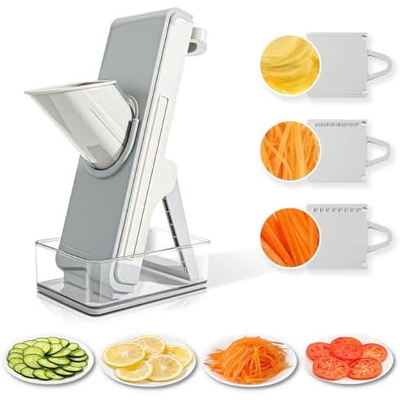 Safe Mandoline Slicer for Kitchen, 4-In-1 Chopper Vegetable Cutter, Mandolin Julienne Slicers for Fruits and Vegetables, Potato Cutter for Fries, Kitchen Gadgets and House Essentials