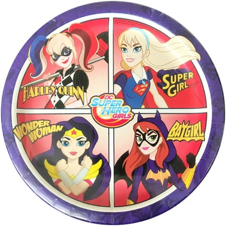 Indian Girl Plate - DC Super Hero Girls Dessert Round Plate, 8-Count