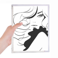 thumbnail image 1 of Girl Long Hair Lady Outline Notebook Loose Diary Refillable Journal Stationery, 1 of 3