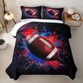 thumbnail image 2 of Erosebridal Cartoon Football Twin Quilt Set, Red Blue Splatter Twin Coverlet Set for Boys and Girls, 2-Piece, 2 of 7