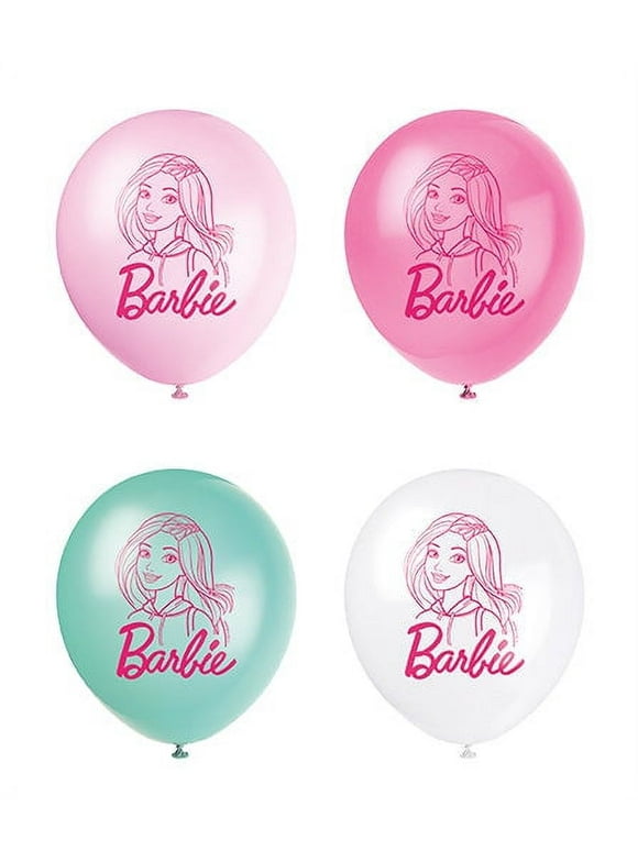 12 inch Unique Barbie (8 Pk) Latex Balloons (8 Pack) - Party Supplies Decorations