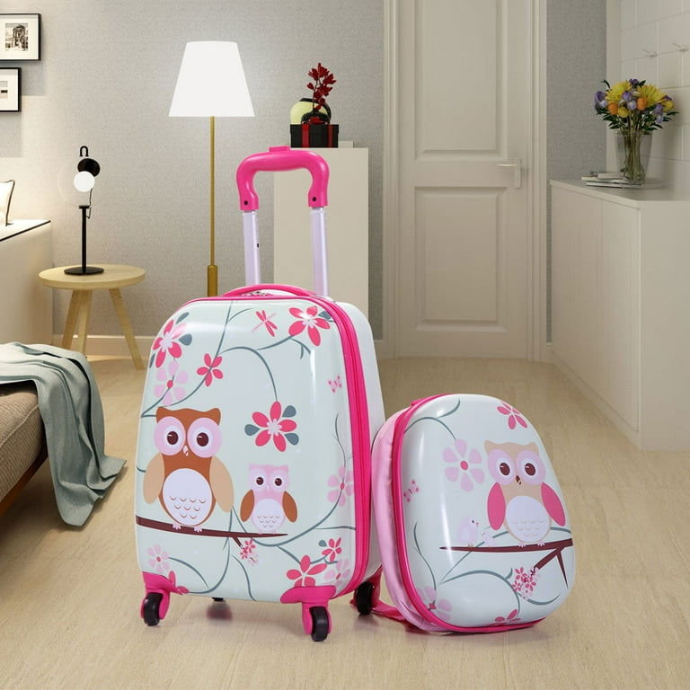 Veryke Kids 2pcs Kids Suitcases and Luggage, Suitcase for Boys/ Girls, Rolling Suitcase for Kids, Kids Carry-On Luggage Set with Spinner Wheels, Girls