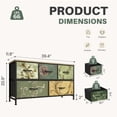thumbnail image 6 of CONCETTA Dresser 5 Fabric Storage Drawer Dresser, TV Stand, Chest of Drawers for Bedroom, Closet, Entryway, Living Room, Floral Color, 6 of 8