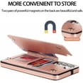 thumbnail image 5 of Design for Galaxy S23 Plus Case with Credit Card Holder Slot PU Leather Wallet Phone Cases Stand Kickstand Durable Shockproof Protective Cover for Samsung S23+ Women Men 6.6 inch Rose Gold, 5 of 12