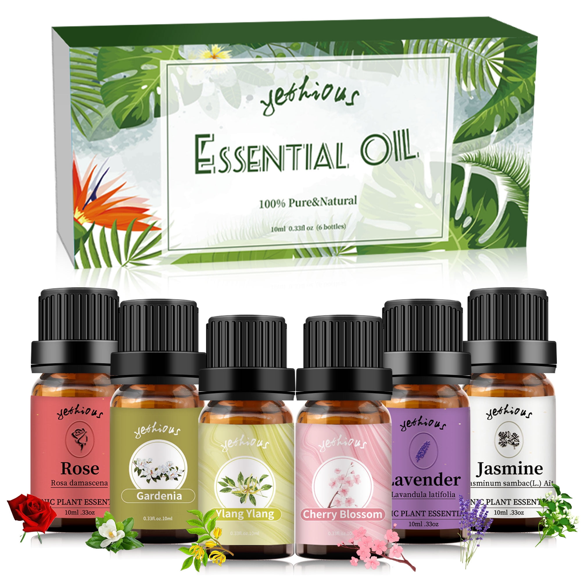 8 Pack Essential Oils Set( Jasmine,Lavender,Orange,Eucalyptus,Rosemary –  yethious-store