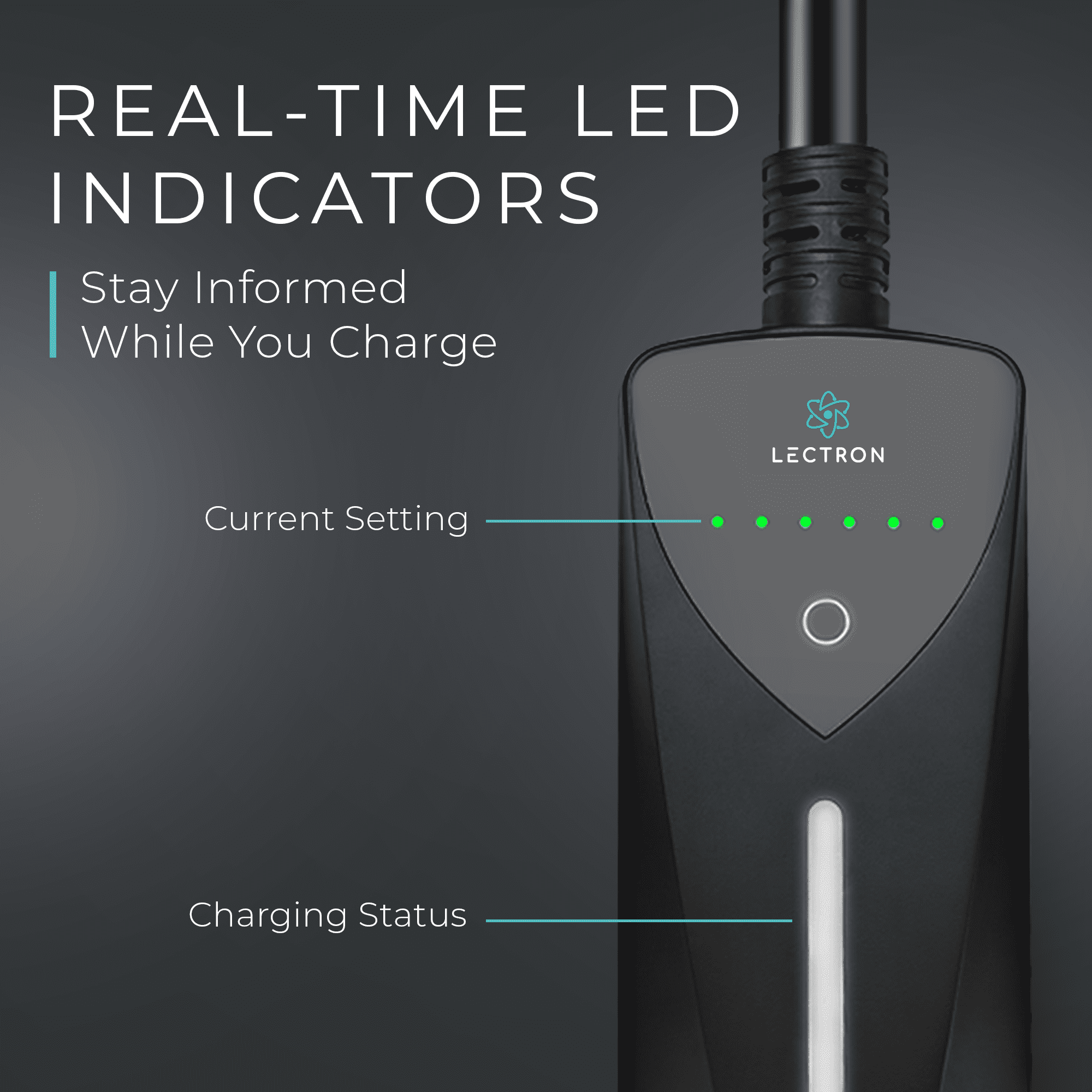 Lectron Level 1/2 (8A to 40A) J1772 Portable EV Charger - Dual-Level Electric Vehicle Charging Station with NEMA 14-50/5-15 Plug - Compatible with All J1772 EVs