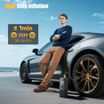 thumbnail image 3 of AOMBOO Tire Inflator Portable Air Compressor, for Car Tires with Automatic Shutoff, 150 PSI Digital Pressure Gauge, Emergency LED Light, Cordless and Compact Automotive Pump, Black, 3 of 7