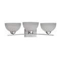 thumbnail image 1 of 3 Light Bathroom Vanity in Satin Steel Finish with White Glass, 1 of 1
