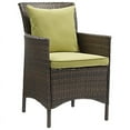 thumbnail image 1 of Modway Conduit 17" Rattan/Aluminum Patio Dining Armchair in Brown/Peridot Green, 1 of 3