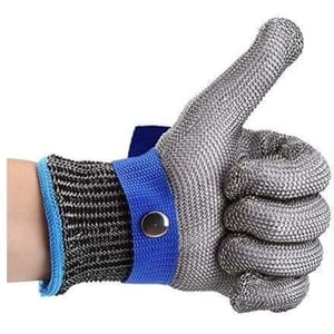 Gants en acier inoxydable résistant à la coupe, niveau 5 Gants de sécurité (XL)
