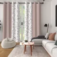 thumbnail image 6 of Lfeey Leaf Print Room Darkening Pinkout Curtains for Bedroom Living Room, Grommet Curtains Pink and White, 42x63 Inches, 2 Panels, 6 of 7
