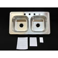thumbnail image 3 of 33" x 19" x 8" (extra deep)Double Bowl Kitchen Sink Stainless. Mobile Home RV., 3 of 3