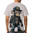 thumbnail image 5 of LAOLIUSN Men's Monkey Graphic T Shirt, Streetwear Ape Print Tee, Punk Casual Short Sleeve Crewneck Shirt, 88% Polyester 12% Spandex,4XL, 5 of 7