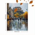 thumbnail image 3 of Impressionist Edinburgh Castle Street Scene Canvas Wall Art, 3 of 8