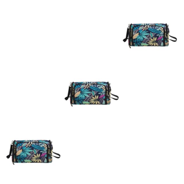 stanreset 1/2/3/5 Yarn Storage Bag Shoulder Tote Knitting Bags Square Multi-grids Pouch Thread Wool Crochet Hooks Handbags Blue Leaf 3PCS