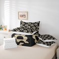 thumbnail image 6 of Homewish Brown Black Floral 7pcs Bedding Comforter Set,Cartoon Blossom Queen Bedding Sets,Cute Flower Queen Sheet Sets For Girls Kids,Ultra Soft Home Decor Reversible, 6 of 8