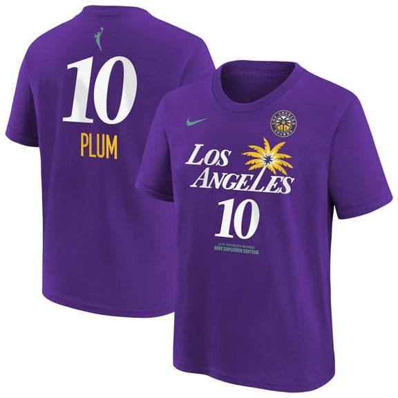 Youth-Nike Kelsey Plum Purple Los Angeles Sparks Explorer Edition Name & Number T-Shirt