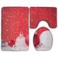 thumbnail image 1 of ABPHQTO Adornos Navidad Con Brillo Bokeh Tarjeta Feliz Navidad Vacaciones Invierno Juego de alfombras de baño de 3 piezas Alfombra de baño Alfombra de contorno y tapa de inodoro, 1 of 2
