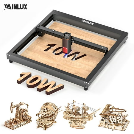 

WAINLUX JL7 Engraver 10W Power 400x400mm Engraving Area 10000mmmin Engrave Speed Support Offline Engraving with Eye Protection Fast Assembly Design for Stainless Steel Ceramics Leather
