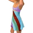 thumbnail image 4 of Mini vestido sexy con cuello halter y recorte para mujer Y2K Rainbow Girl Printed Backless Lace Up Bodycon Dress Vestidos de playa tropical Ormromra WRLF-97-4, 4 of 7