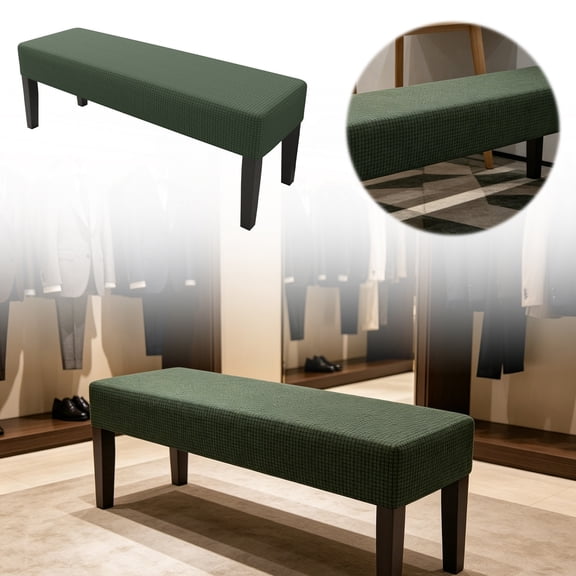 Dining Bench Cover Stretch Bench Slipcover for Living Room Washable Ottoman Cover Bench Seat Protector for Bedroom Kitchen Rectangle Bench Cushion Cover