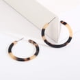 thumbnail image 2 of Tortoise Shell Resin Hoop Earrings Fashion Jewelry, 2 of 3
