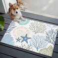 thumbnail image 4 of Coastal Entryway Rug 2x3ft Washable Non Slip Bathroom Rug Low Pile Soft Indoor Floor Front Door Mat Summer Beach Nautical Coral Starfish Rectangle Area Rugs Carpet for Kitchen Office Dining Room Home, 4 of 9